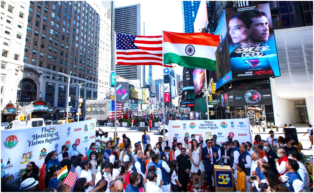 75th Independence Day. A milestone for India and FIA CGI unfurls biggest Tricolor at Times Square